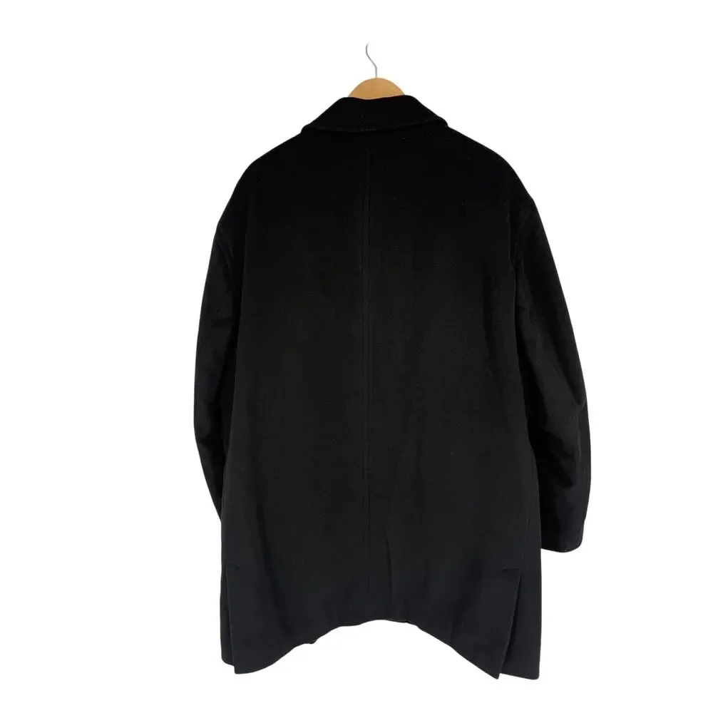 Lauren Ralph Lauren Green Label Wool Overcoat SZ L Black 100% Wool Classic